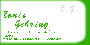 bonis gehring business card